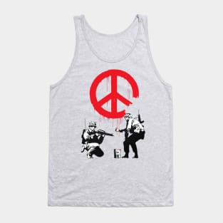 Banksy Soldiers stencil art graffiti Tank Top